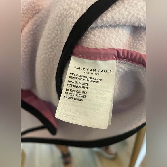 American Eagle | Fleece Sherpa Dolman Snap Button Oversized Jacket Retro Size XS - Picture 5 of 8